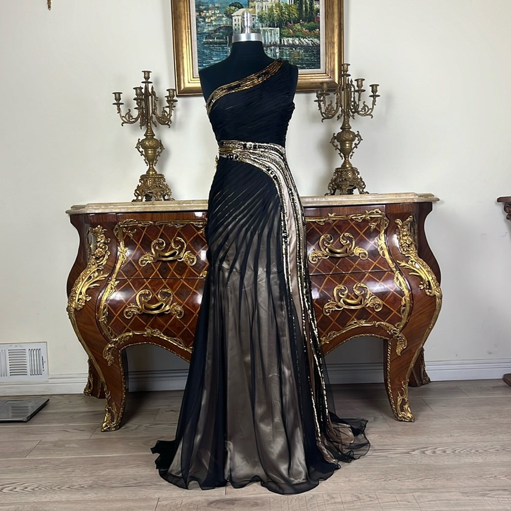 Women’s rhinestone embroidery bodice formal evening prom dress